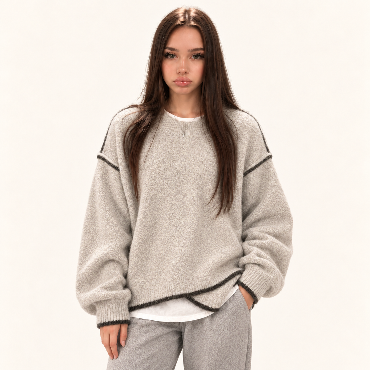 Elegant Plus-Size Autumn Knit Sweater