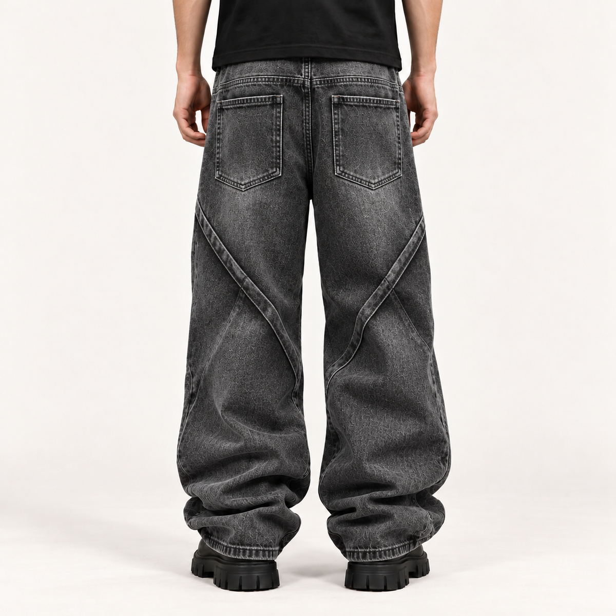 Soykre Premium Men’s Black Washed Loose-Fit Jeans