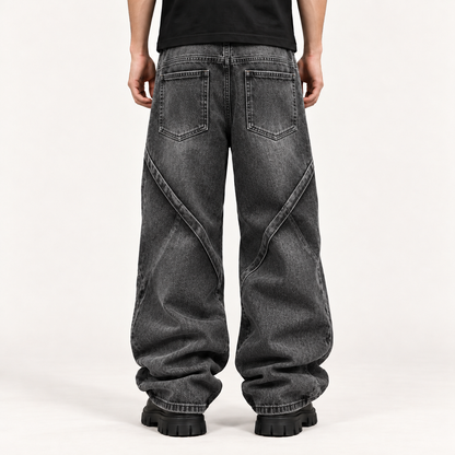 Soykre Premium Men’s Black Washed Loose-Fit Jeans