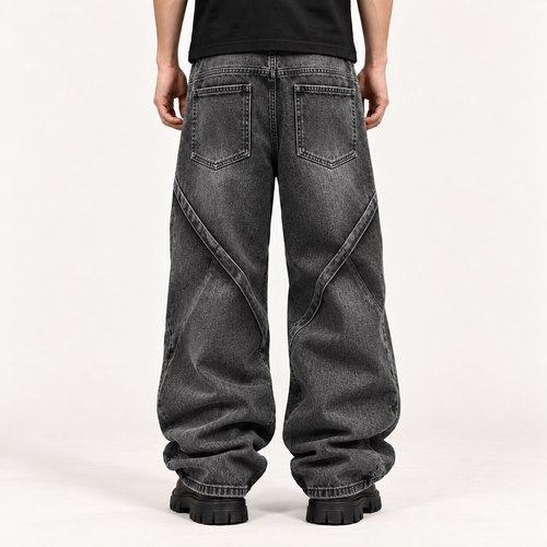 Soykre Premium Men’s Black Washed Loose-Fit Jeans