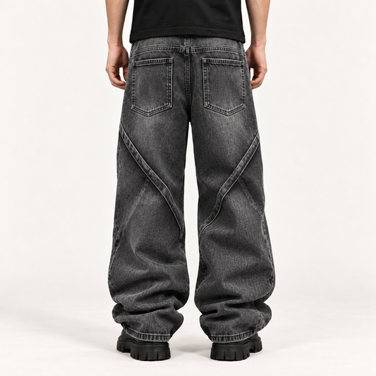Soykre Premium Men’s Black Washed Loose-Fit Jeans