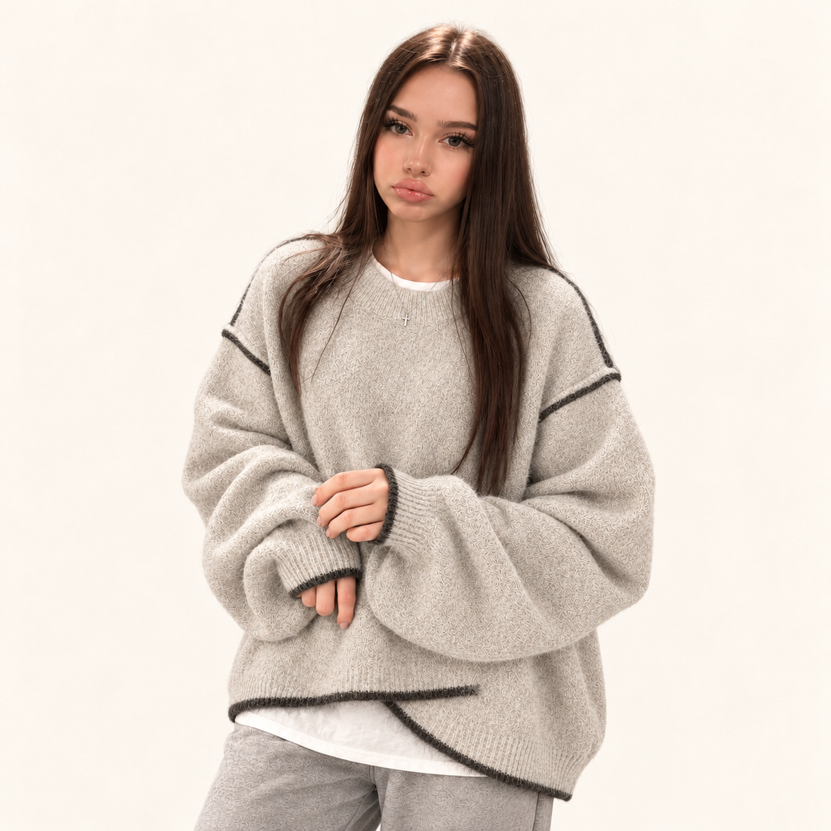Elegant Plus-Size Autumn Knit Sweater