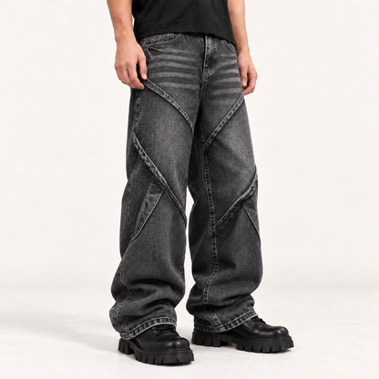 Soykre Premium Men’s Black Washed Loose-Fit Jeans