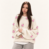 Floral Elegance Knit Sweater