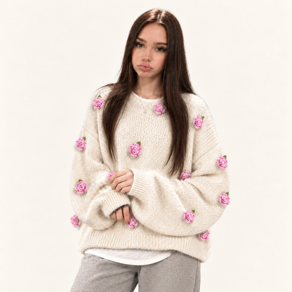Floral Elegance Knit Sweater