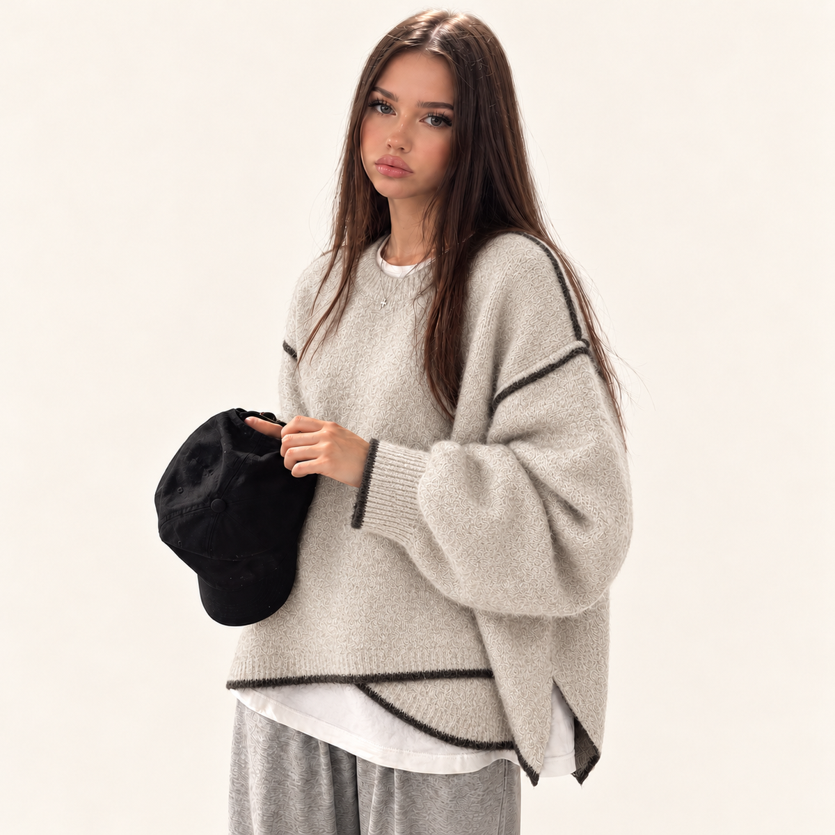 Elegant Plus-Size Autumn Knit Sweater