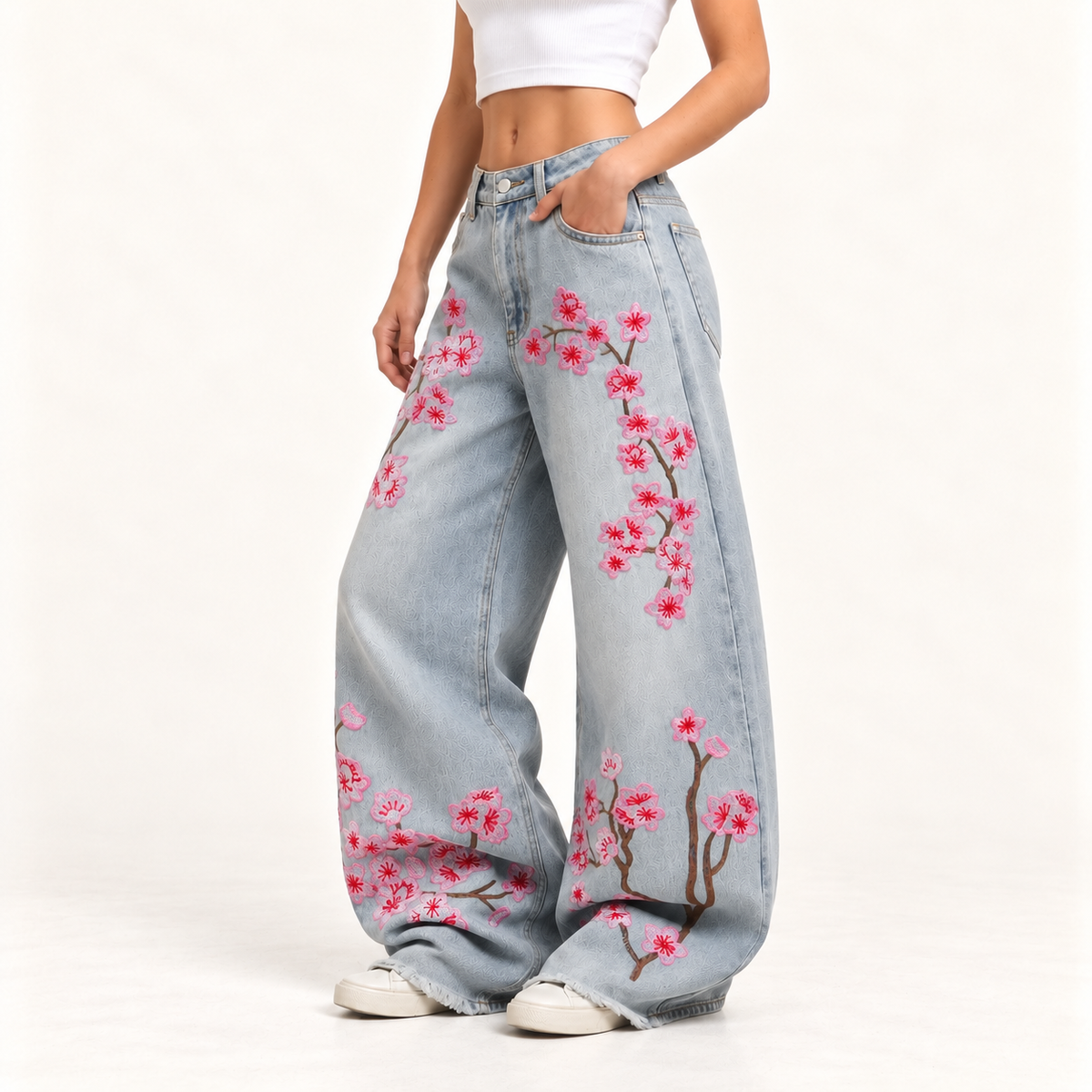 Vintage-Inspired High Waist Wide Leg Jeans