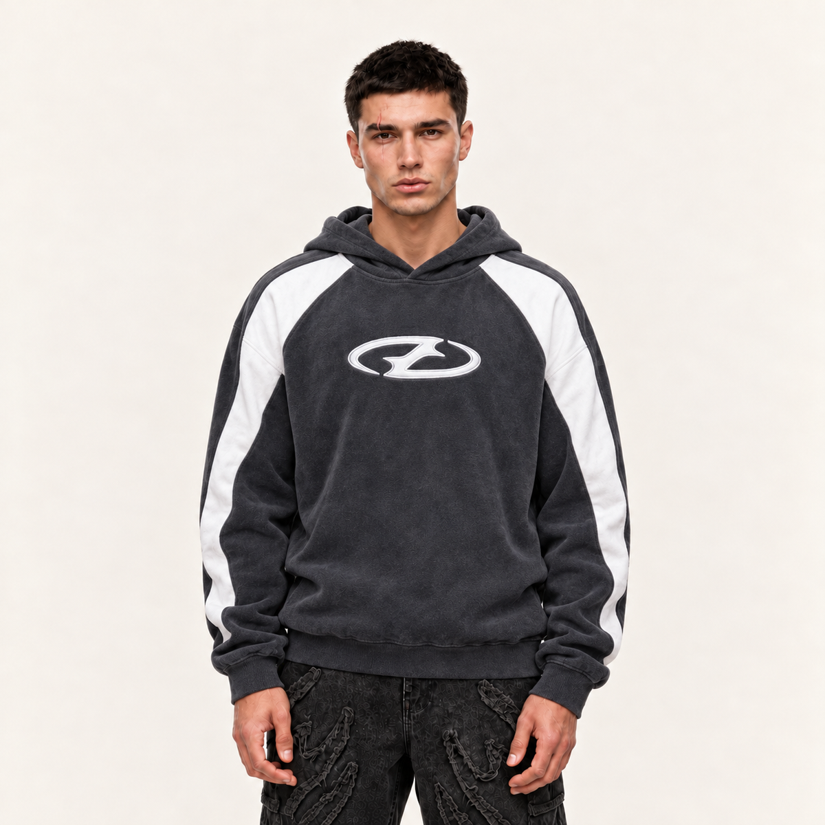 Modern 3D Pattern Hooded Sweatshirt