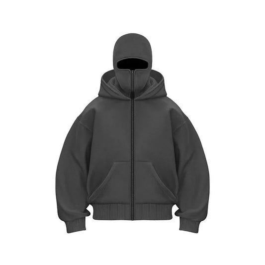 Edgy Double Hood Streetwear Jacket