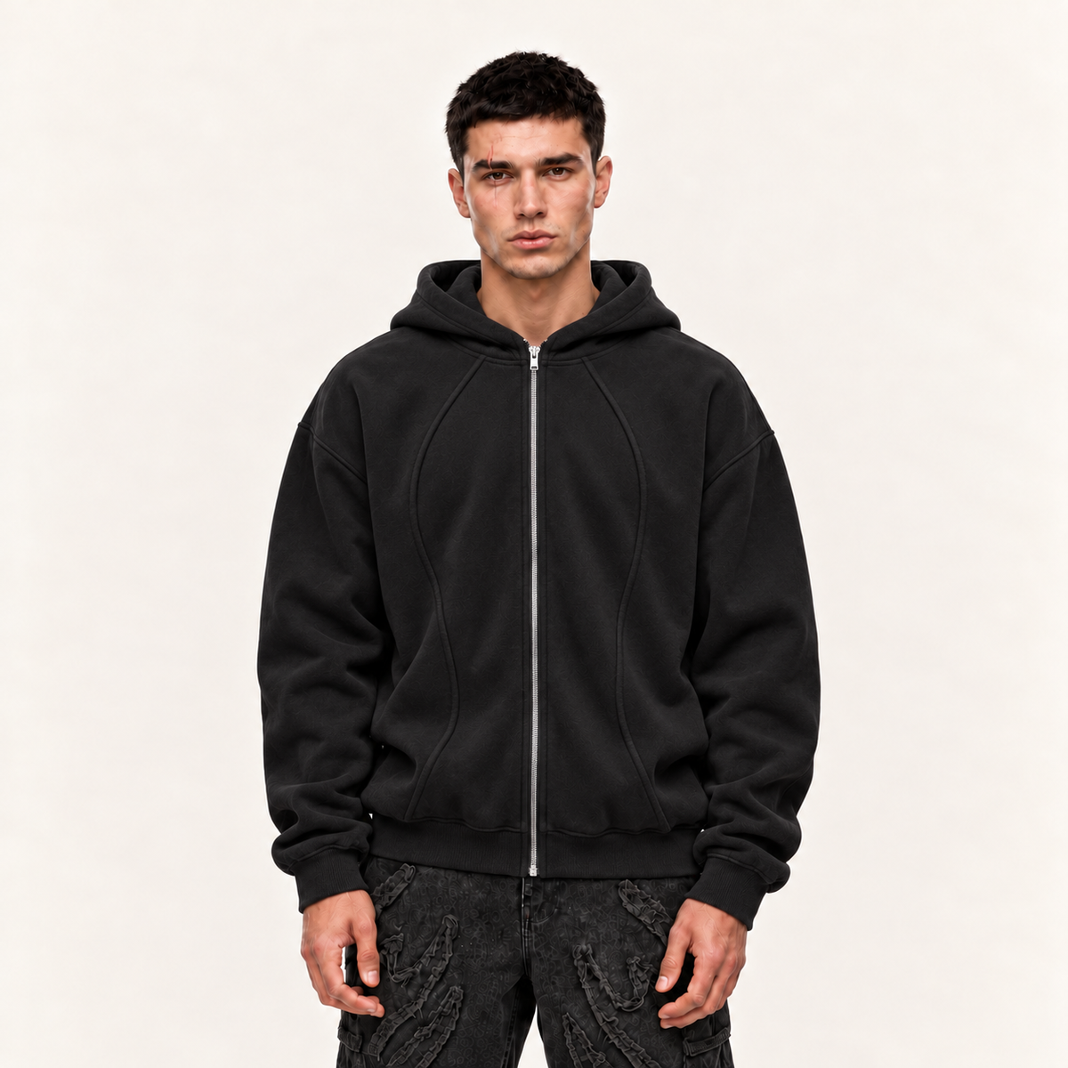Edgy Double Hood Streetwear Jacket