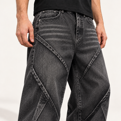 Soykre Premium Men’s Black Washed Loose-Fit Jeans