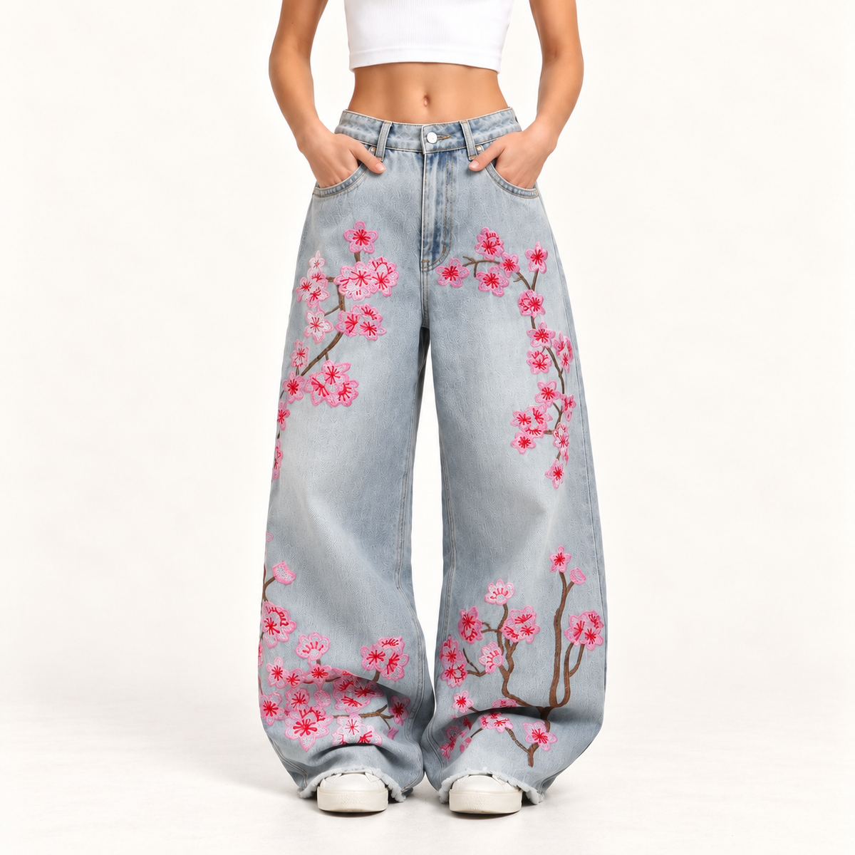 Vintage-Inspired High Waist Wide Leg Jeans